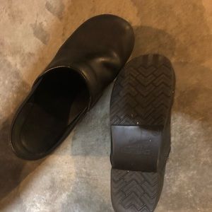 Danskos black clogs, size 42, (fits like 11)